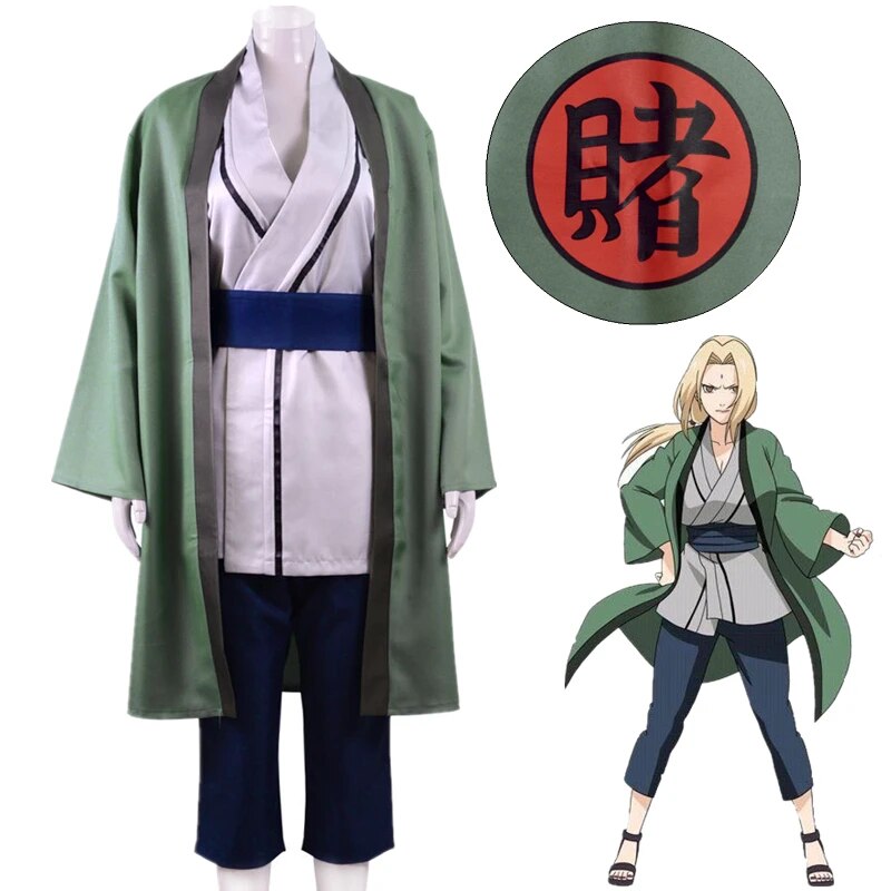 Anime tsunade cosplay christmas halloween costume for ninja cartoon women kimono set