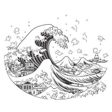 Tsunami drawing png transparent images free download vector files