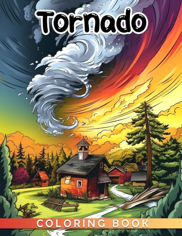 Tornado coloring book practical coloring pages featuring volcanoes tsunami hurricanes and more for relieving stress and recreation lin aqsa books