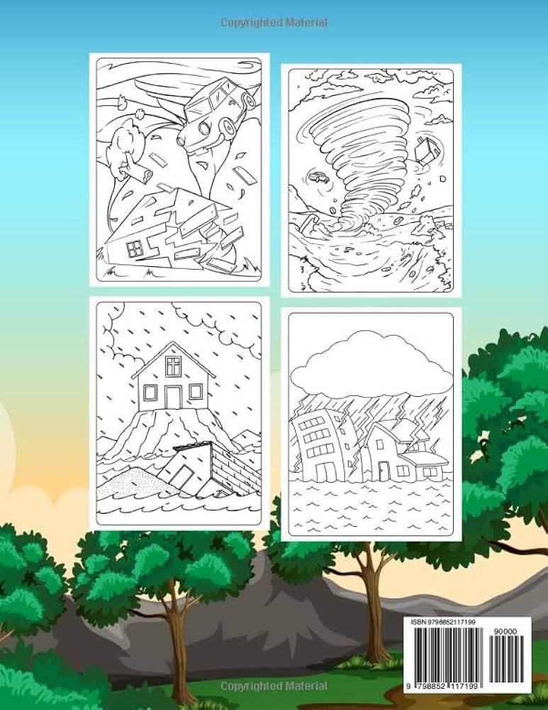 Natural disaster coloring book for kids this cool coloring book contain tsunami hurricanes tornados volcanoes earthquakes storms and more with interesting facts for curious kids leverett michelle books