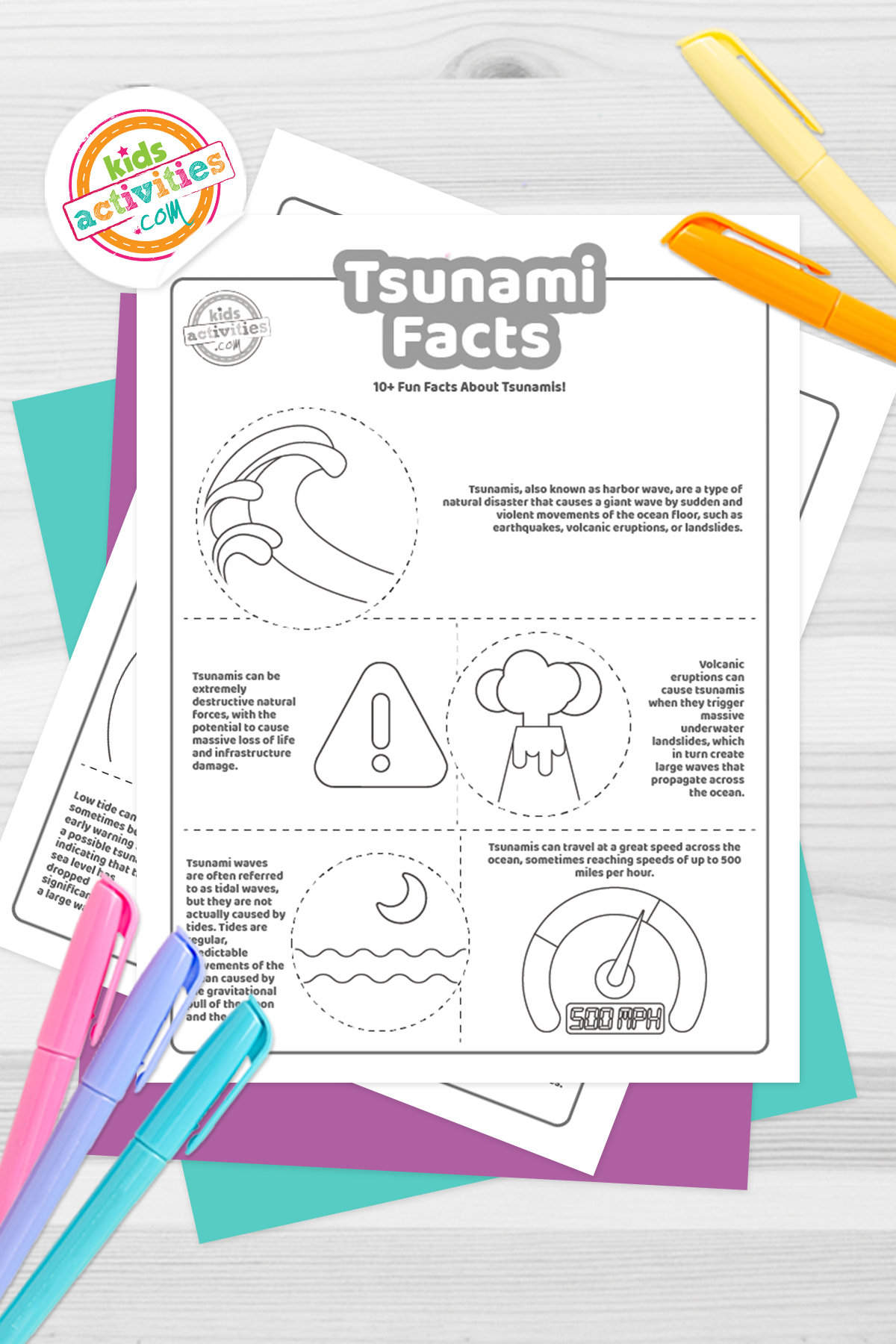 Cool facts about tsunamis coloring pages kids activities blog