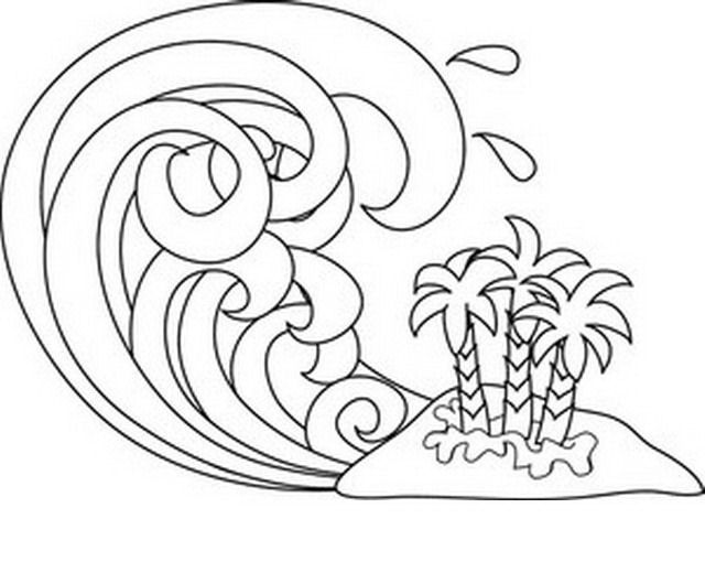 Tsunami wave coloring page sketch coloring page tsunami waves black and white lines tsunami