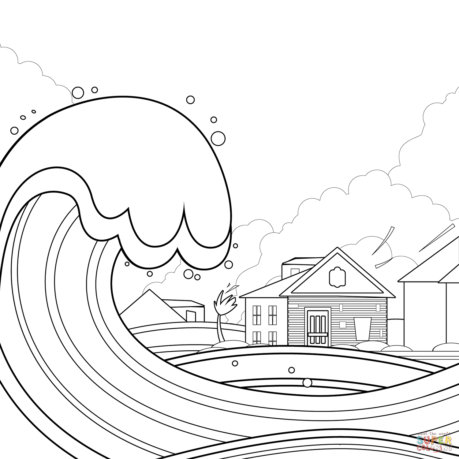 Tsunami coloring page free printable coloring pages