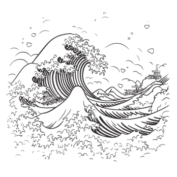 Tsunami outline png transparent images free download vector files