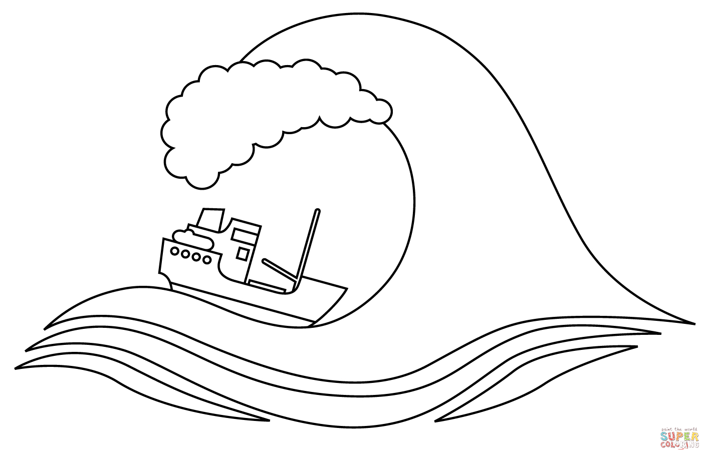 Tsunami coloring page free printable coloring pages