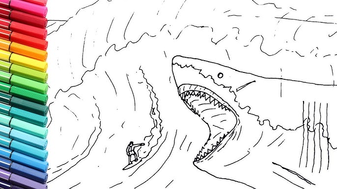 How to draw the great white shark