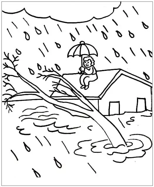 The tsunami coloring page