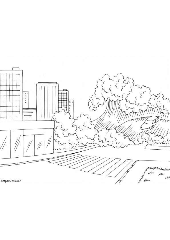 Tsunami flood coloring page