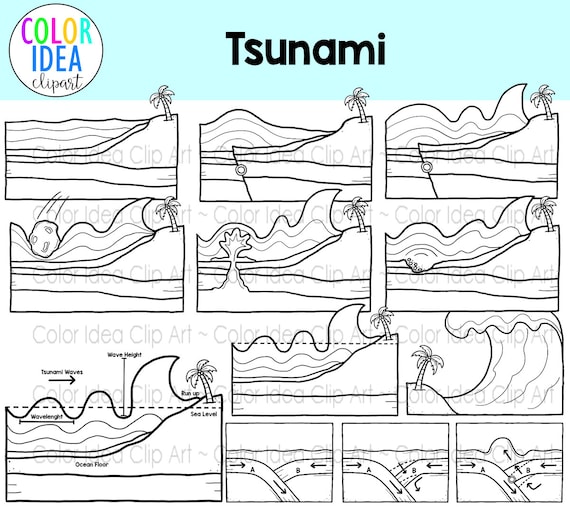 Tsunami tsunami clipart tsunami science clipart science clipart earth science tsunami instant download