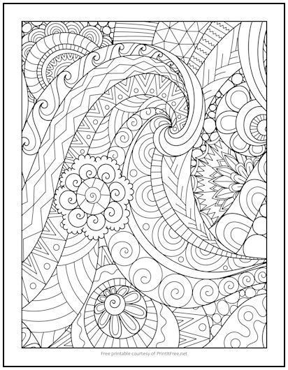 Colorful tsunami coloring page print it free