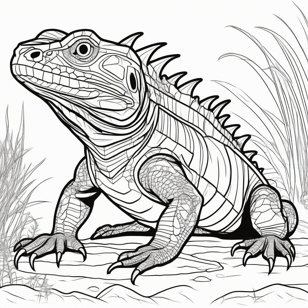White crocodile coloring page