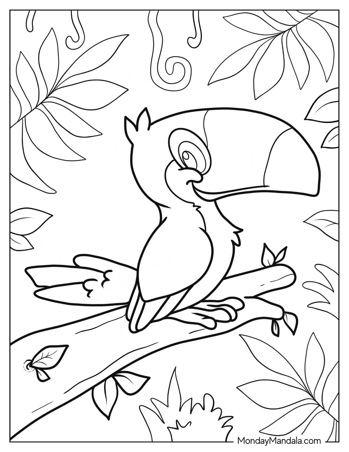 Toucan coloring pages free pdf printables