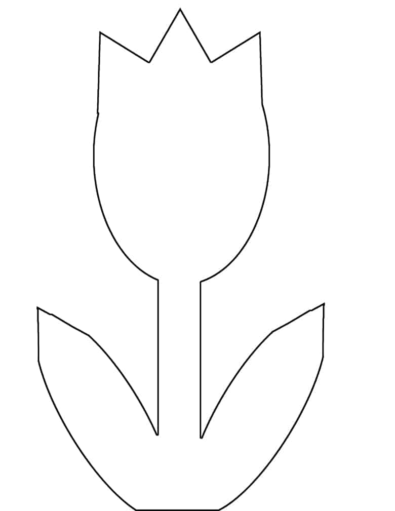 Printable tulip template craft for kids
