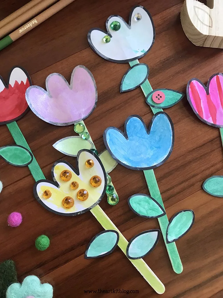 Tulip flower paper craft with free printable template â the art kit