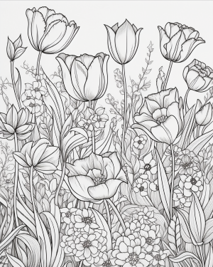 Tulip printable pages