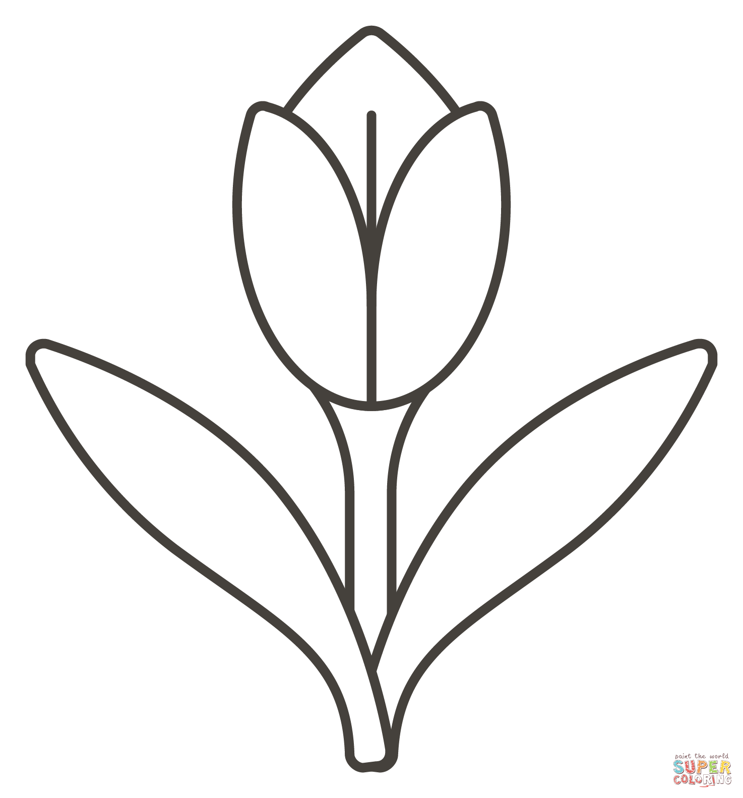 Tulip coloring page free printable coloring pages