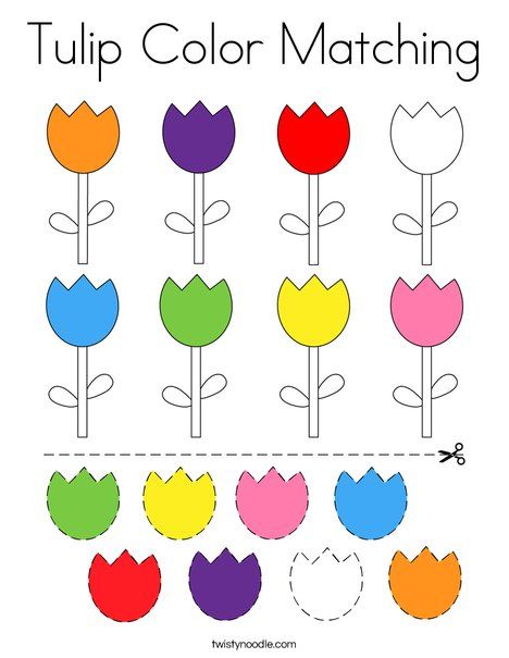 Tulip color matching coloring page