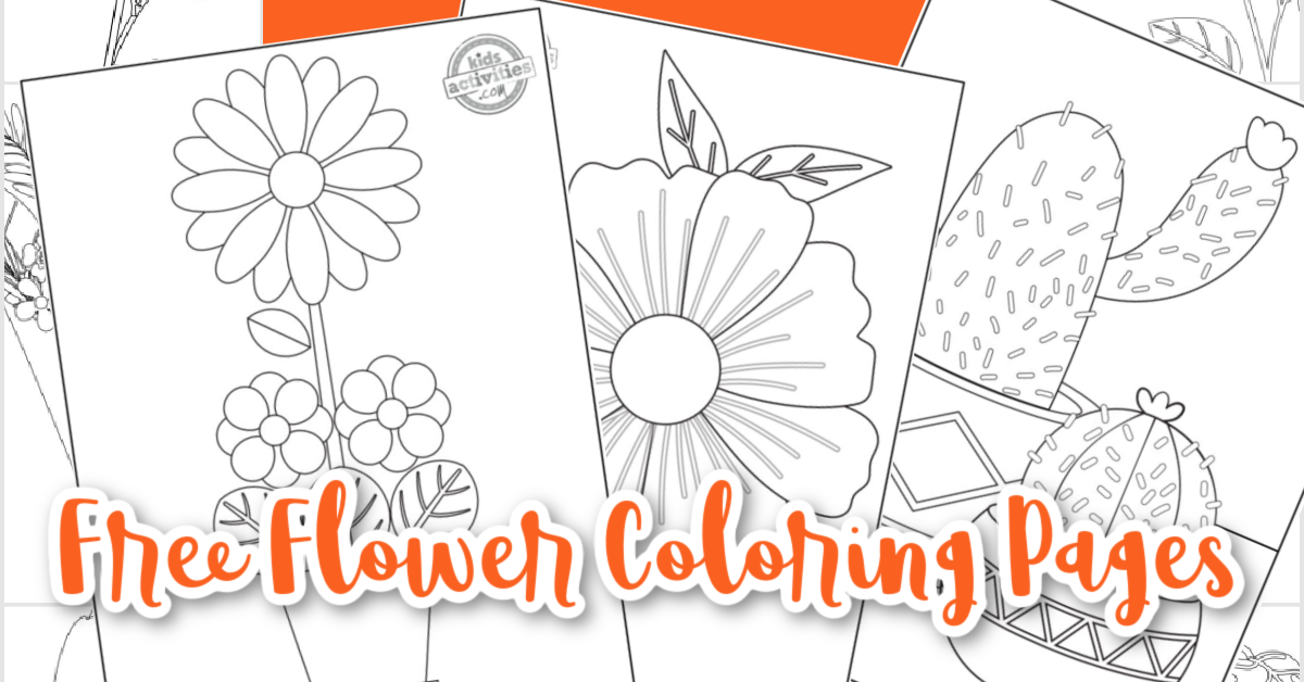 Printable flower coloring pages for kids