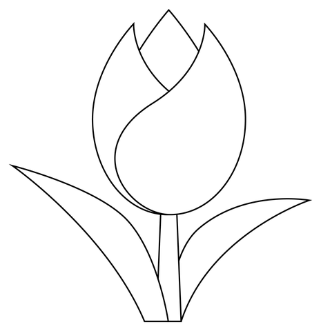 Tulip coloring page free printable coloring pages