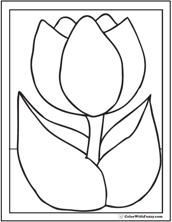 Tulip flower coloring pages pdf printables