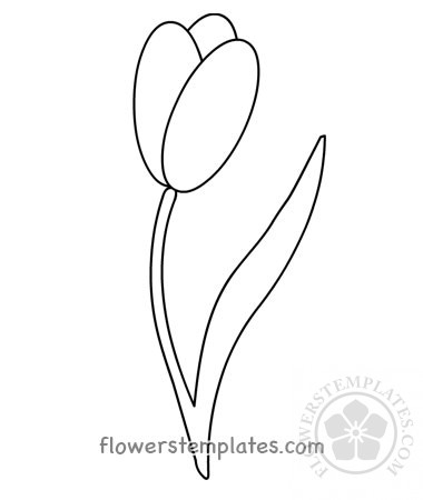 Stylized tulip flower coloring page