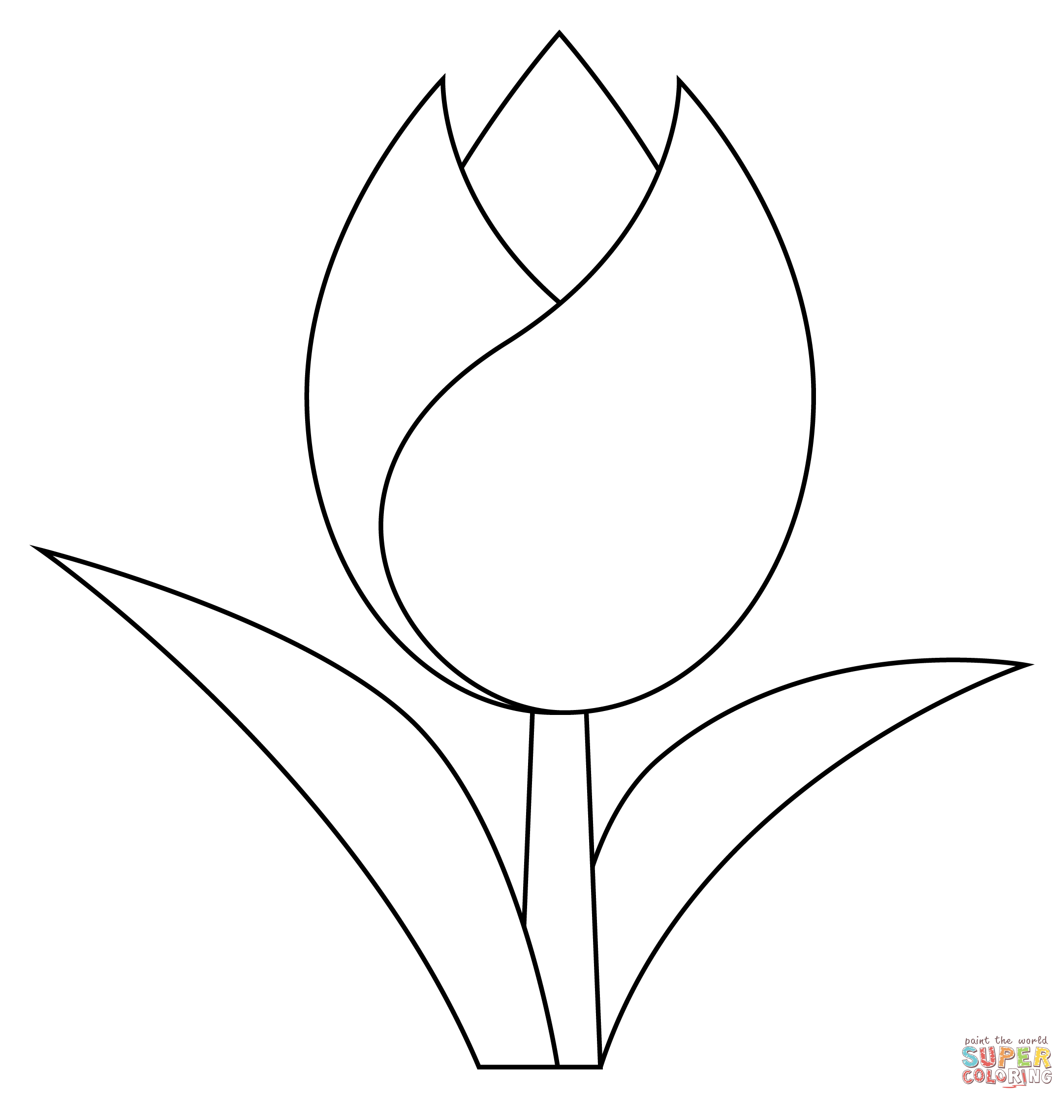 Tulip coloring page free printable coloring pages