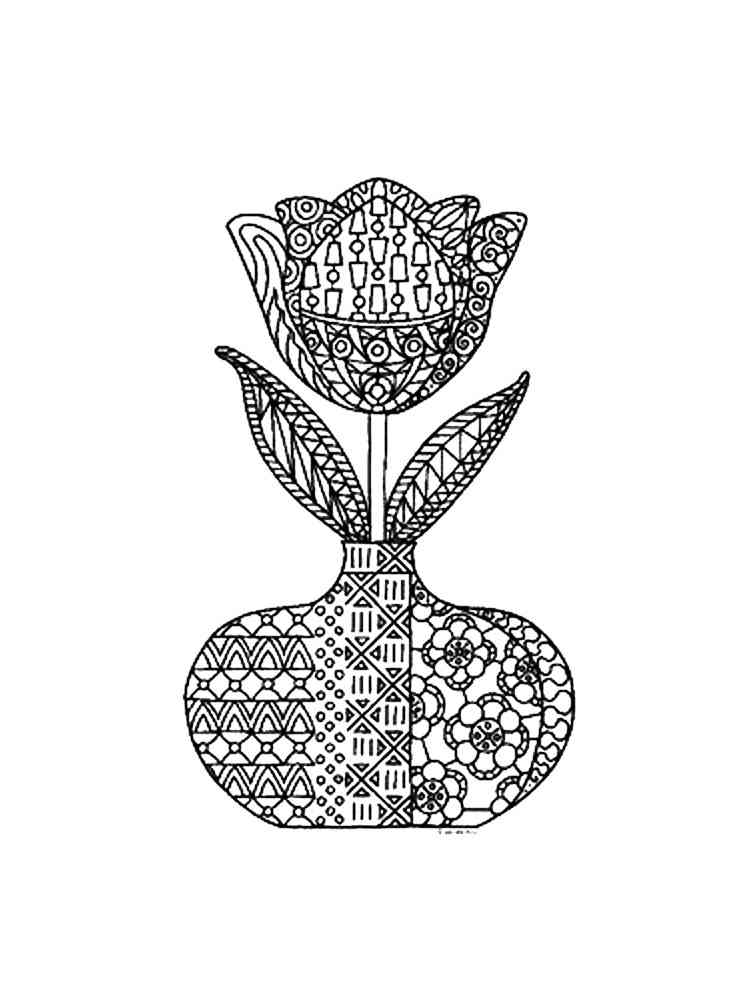 Tulips coloring pages for adults