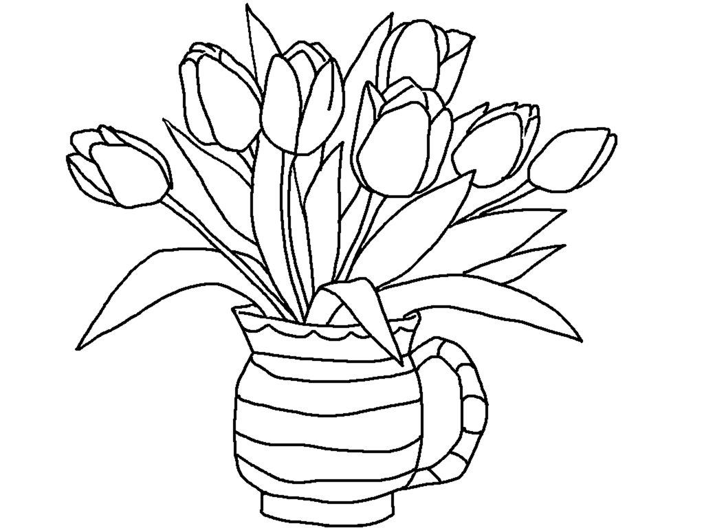 Free printable tulip coloring pages for kids