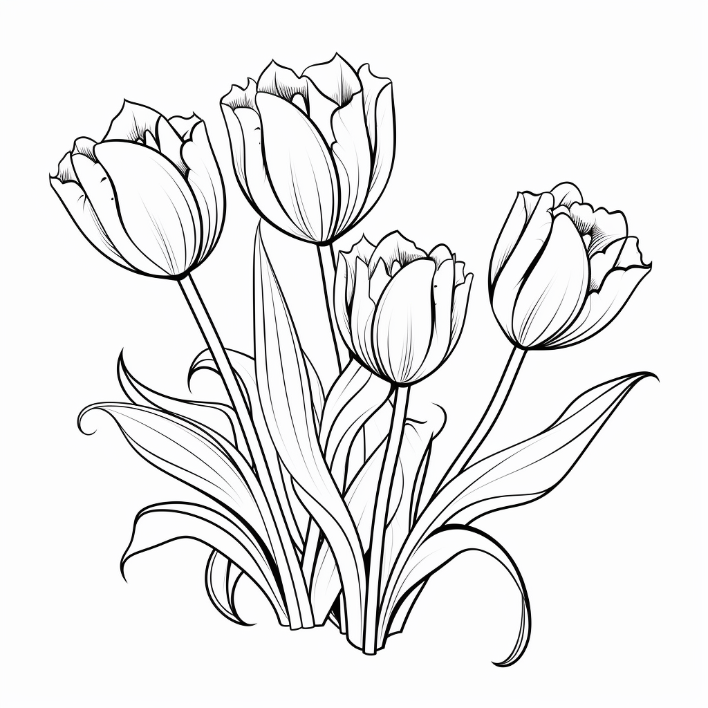 Tulips coloring pages