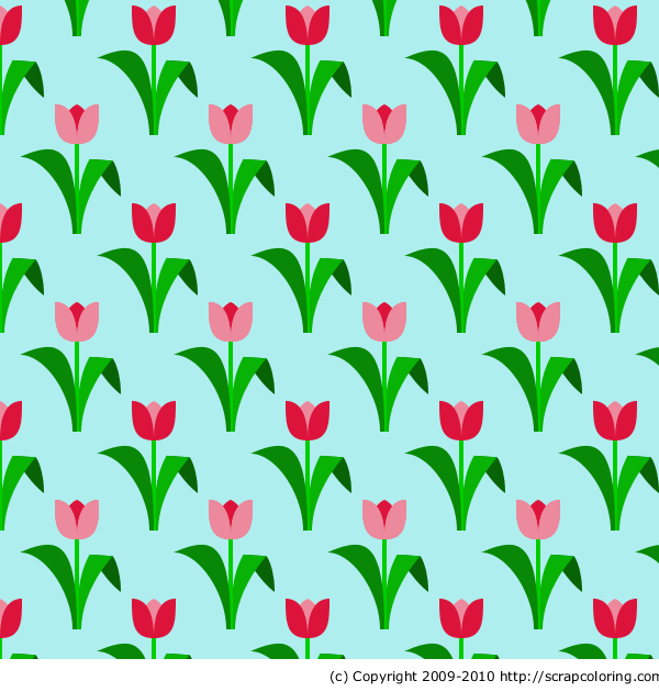 Tulips pattern coloring page