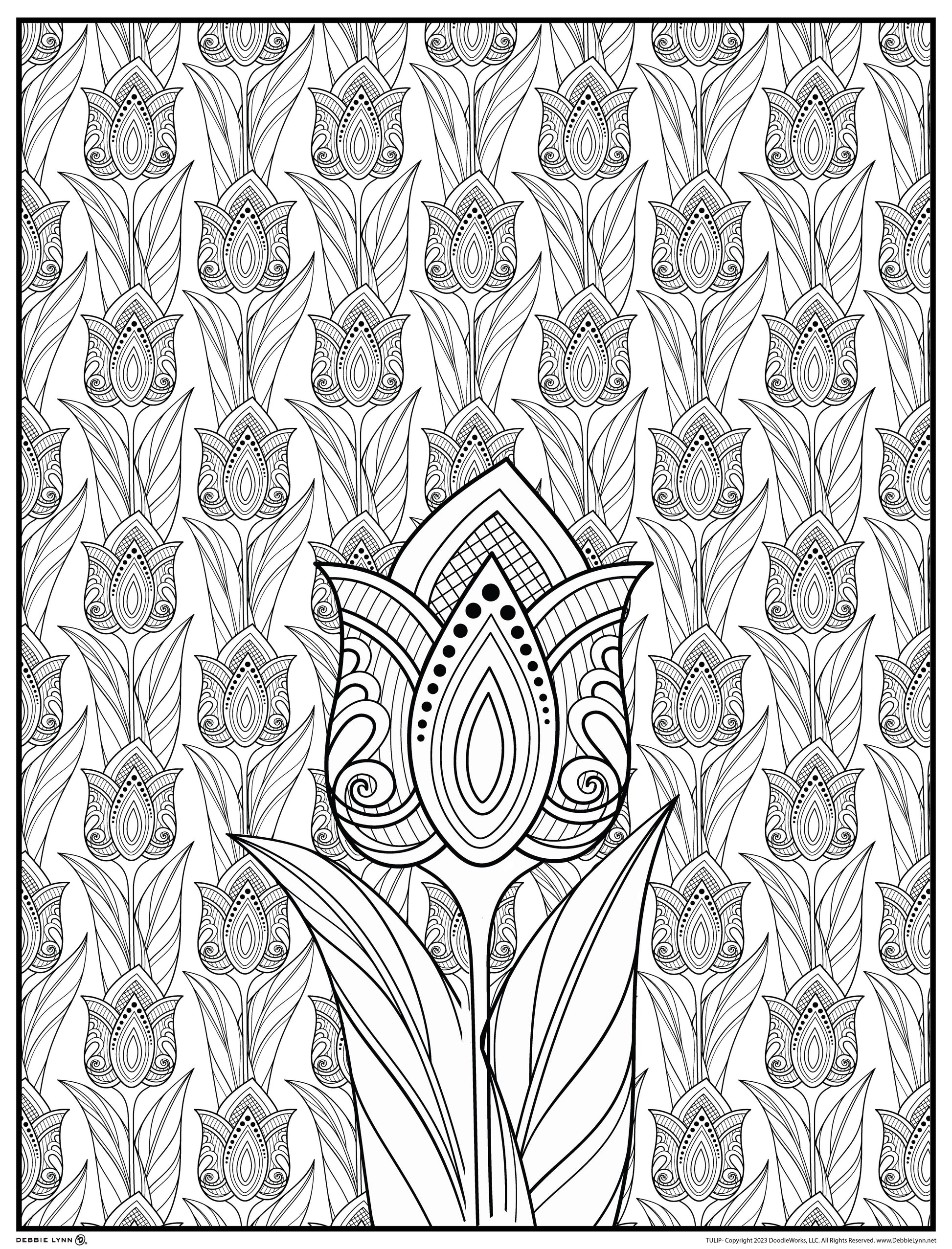 Tulip personalized giant coloring poster x â debbie lynn