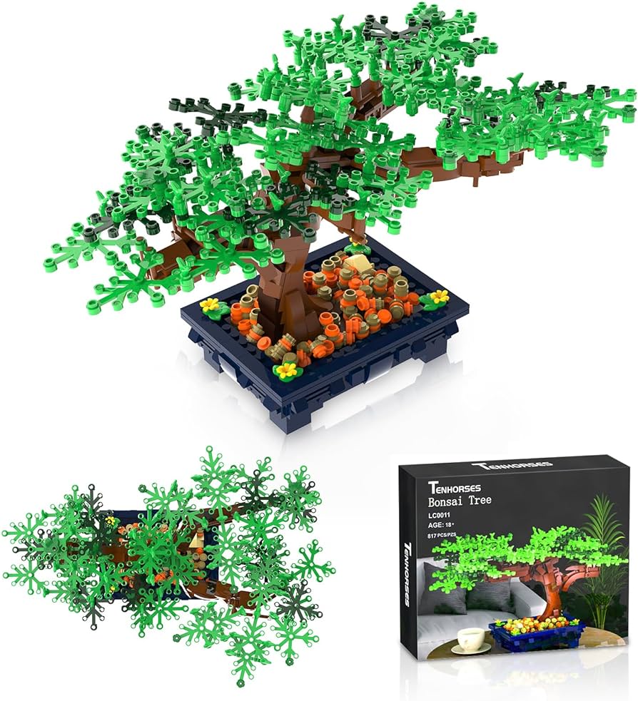 Tenhorses bonsai tree building set for adults creative plants building kit botanical home decor icons cool birthday gift for adults kids pcs grocery gourmet food