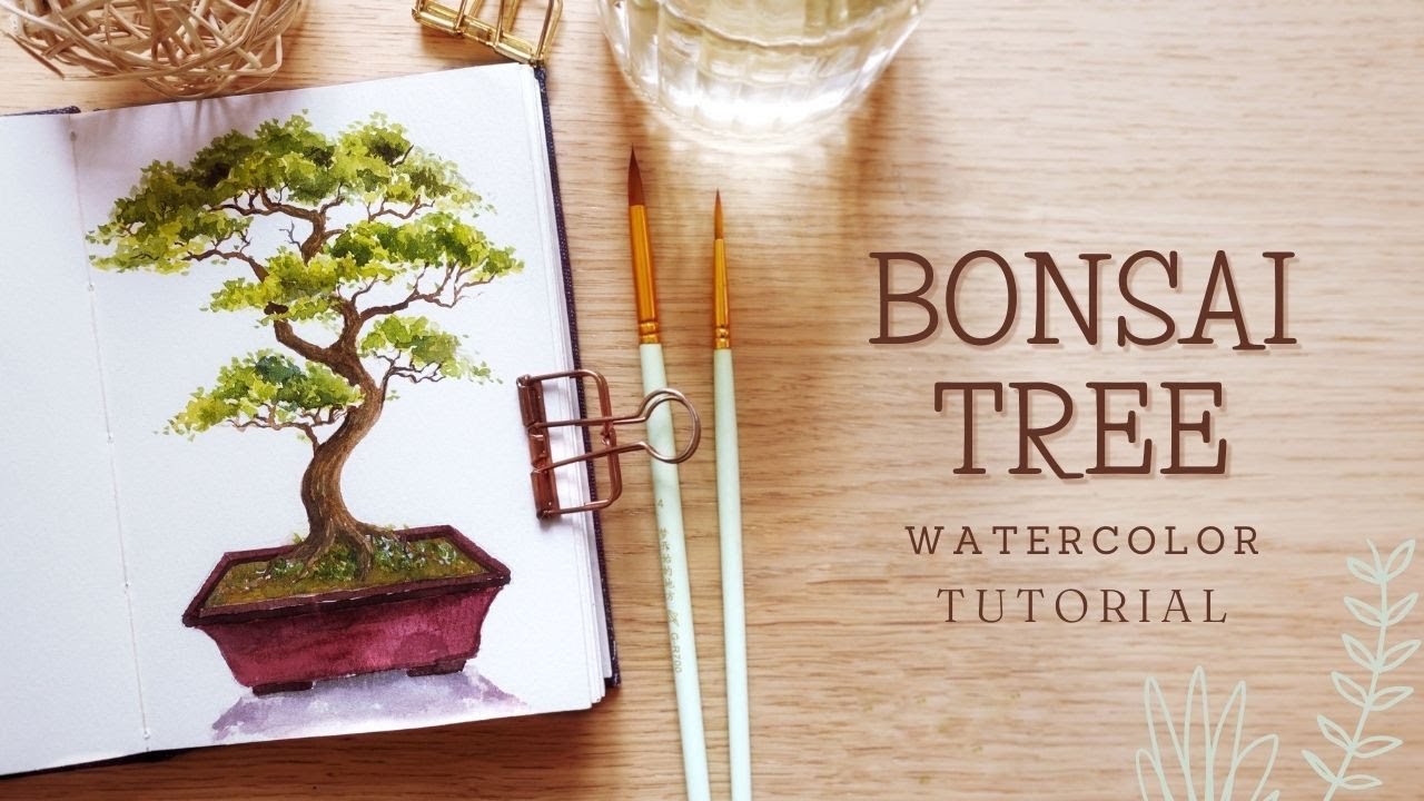 Bonsai tree watercolor tutorial