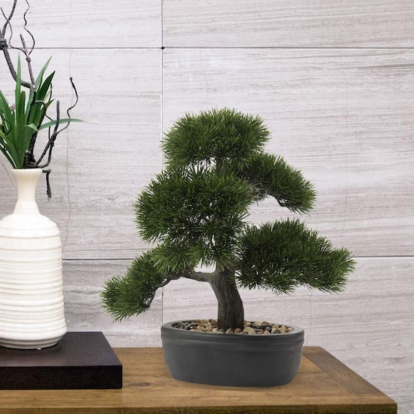 Cubilan h green artificial bonsai tree juniper faux plants indoor mjl