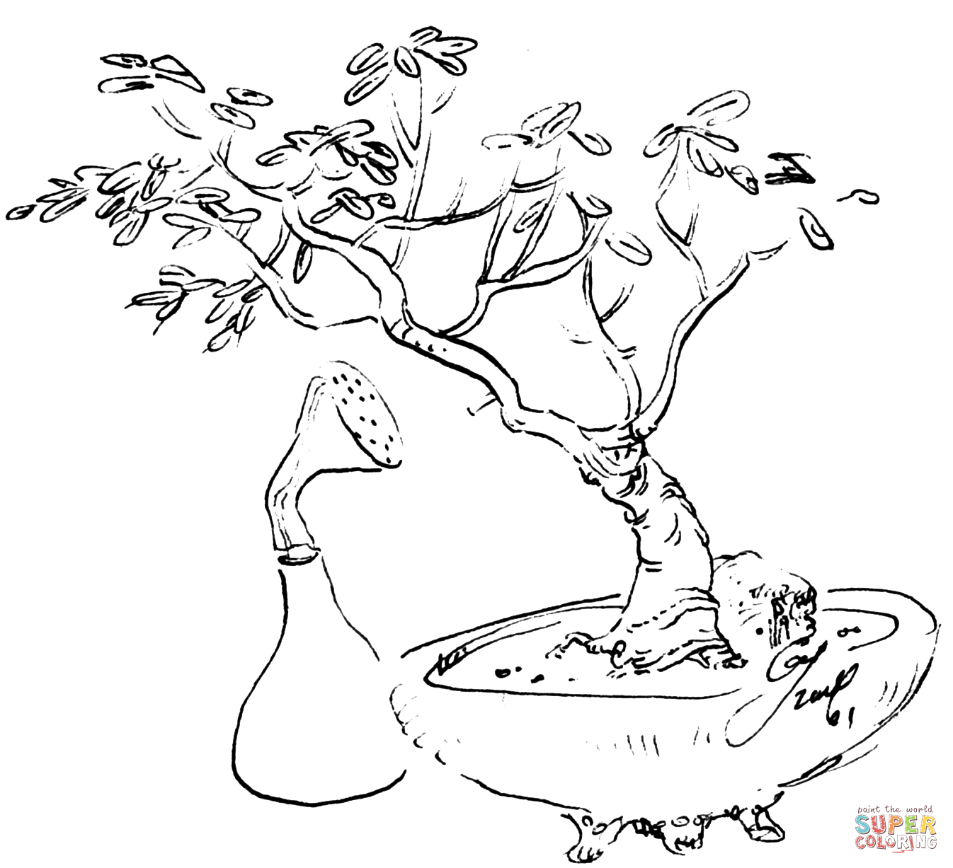 Bonsai coloring page free printable coloring pages