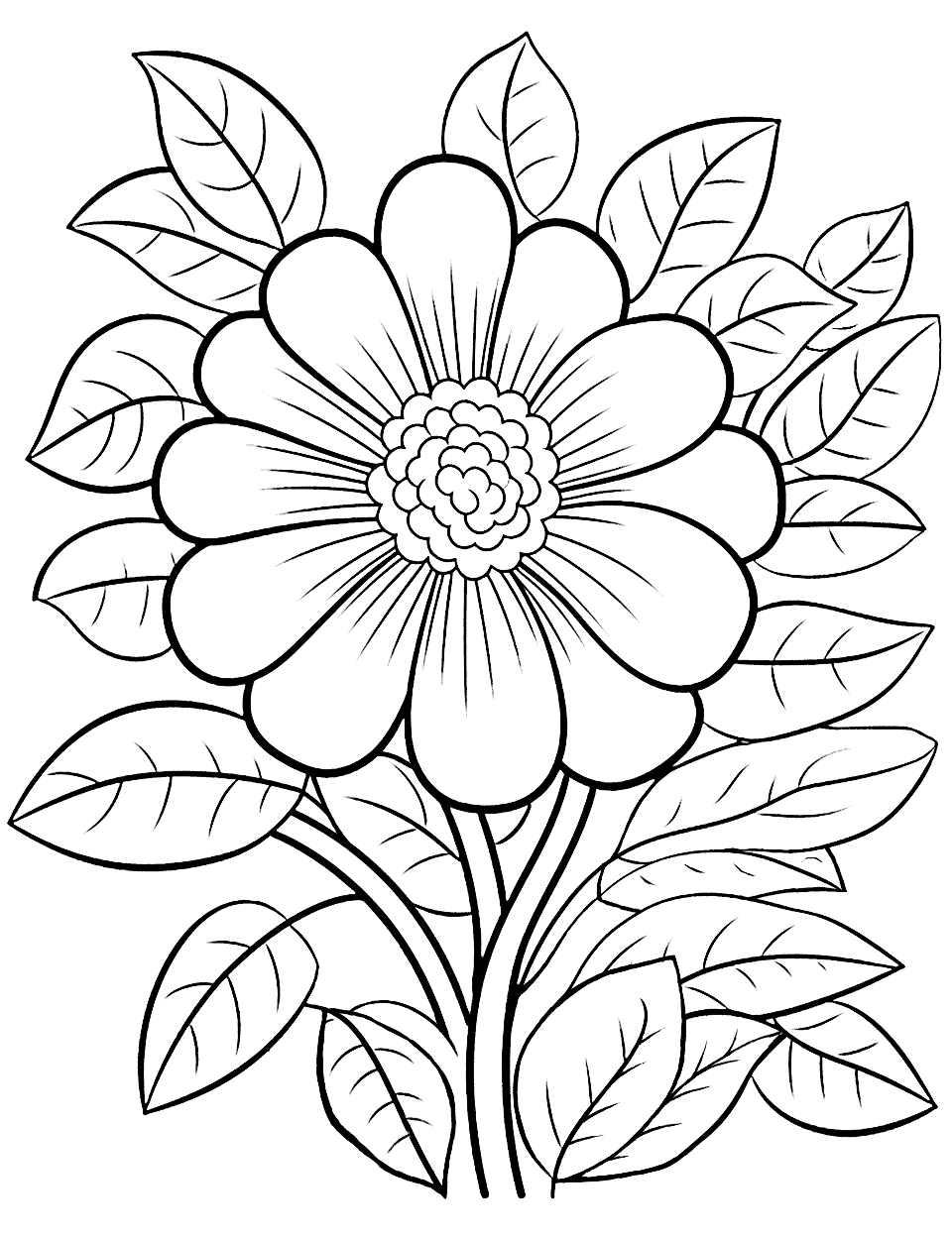 Flower coloring pages free printable sheets