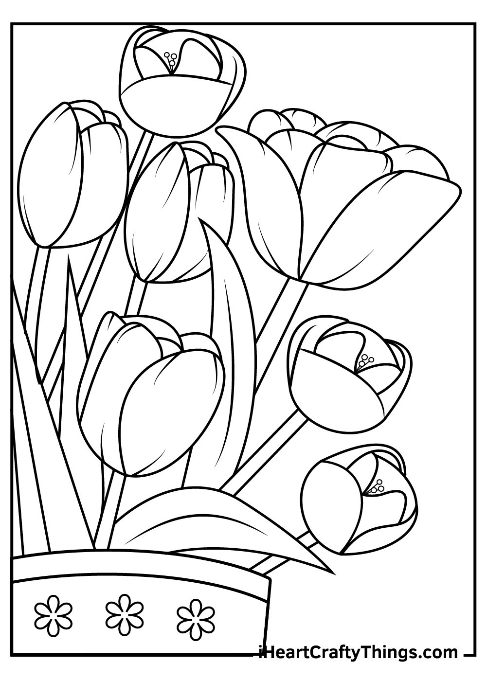 Tulip coloring pages updated