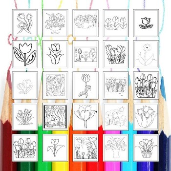 Discover the wonder of tulips with our printable coloring pages for kids pdf