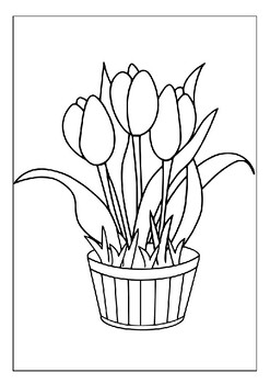 Unleash your childs creativity with our tulip coloring pages collection