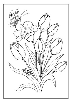 Unleash your childs creativity with our tulip coloring pages collection