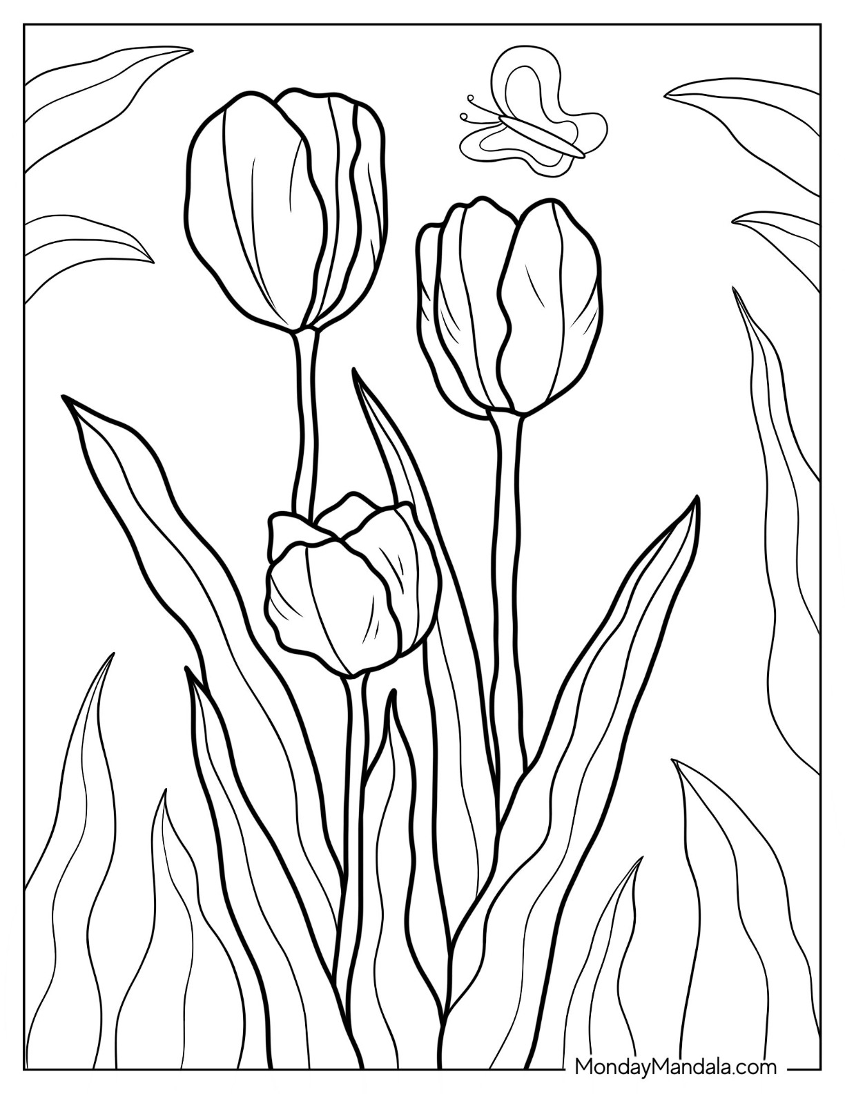 Flower coloring pages free pdf printables