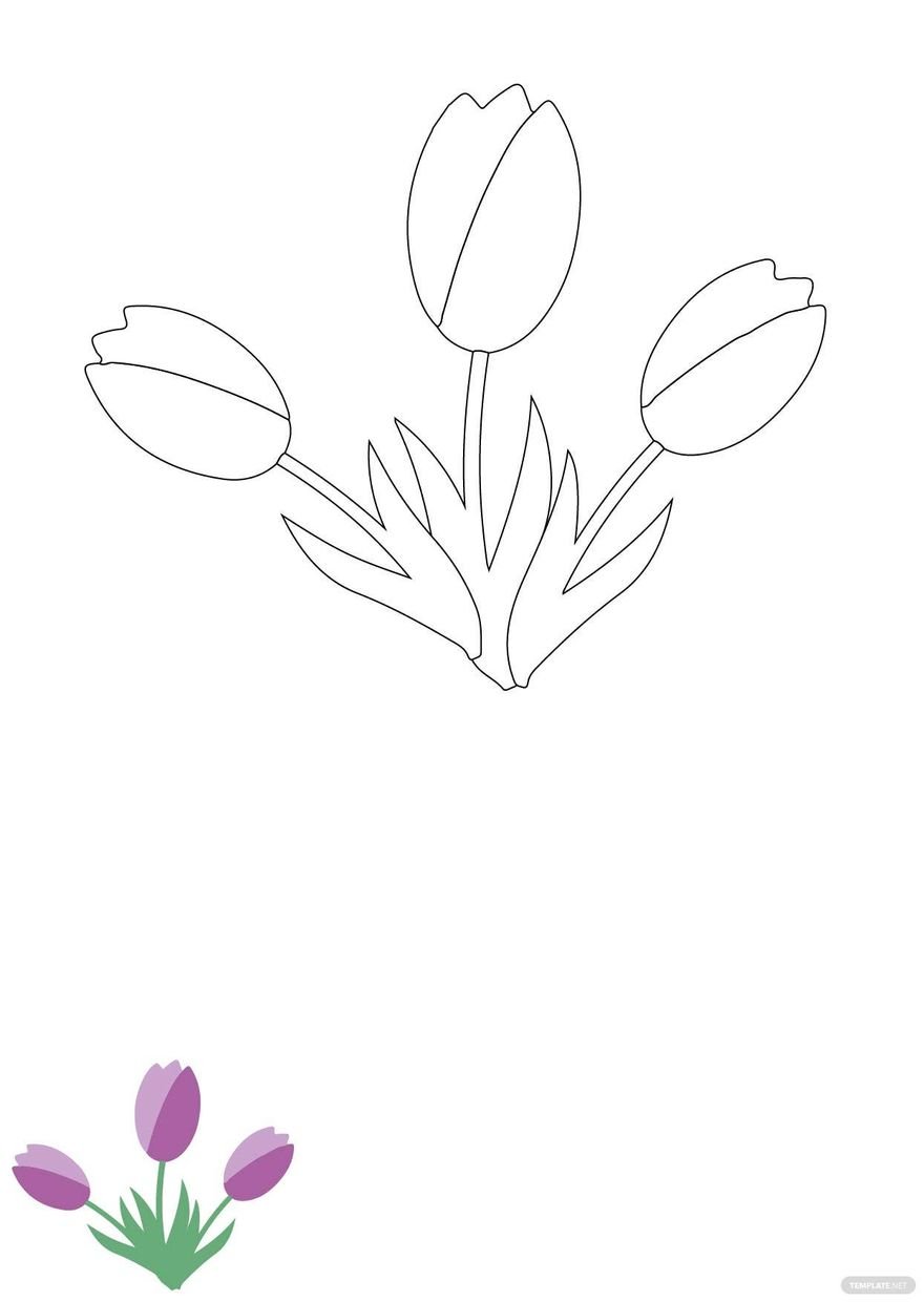 Free spring flower coloring page