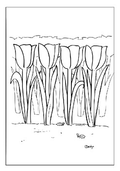 Discover the wonder of tulips with our printable coloring pages for kids pdf