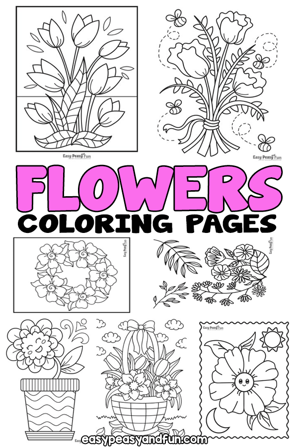 Flower coloring pages