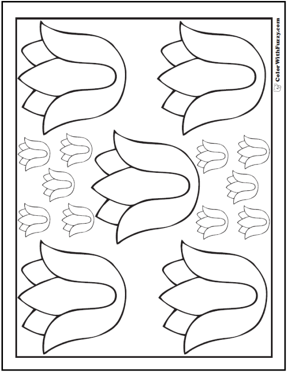 Tulip flower coloring pages pdf printables