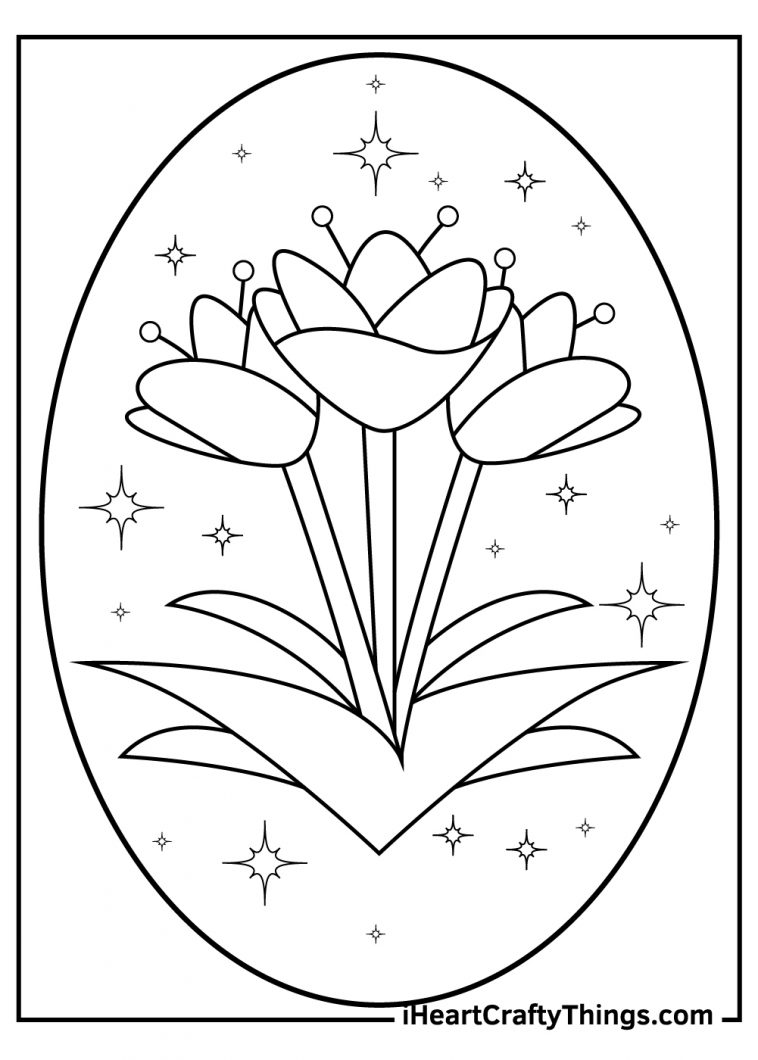 Tulip coloring pages updated