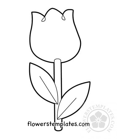Simple tulip coloring page printable
