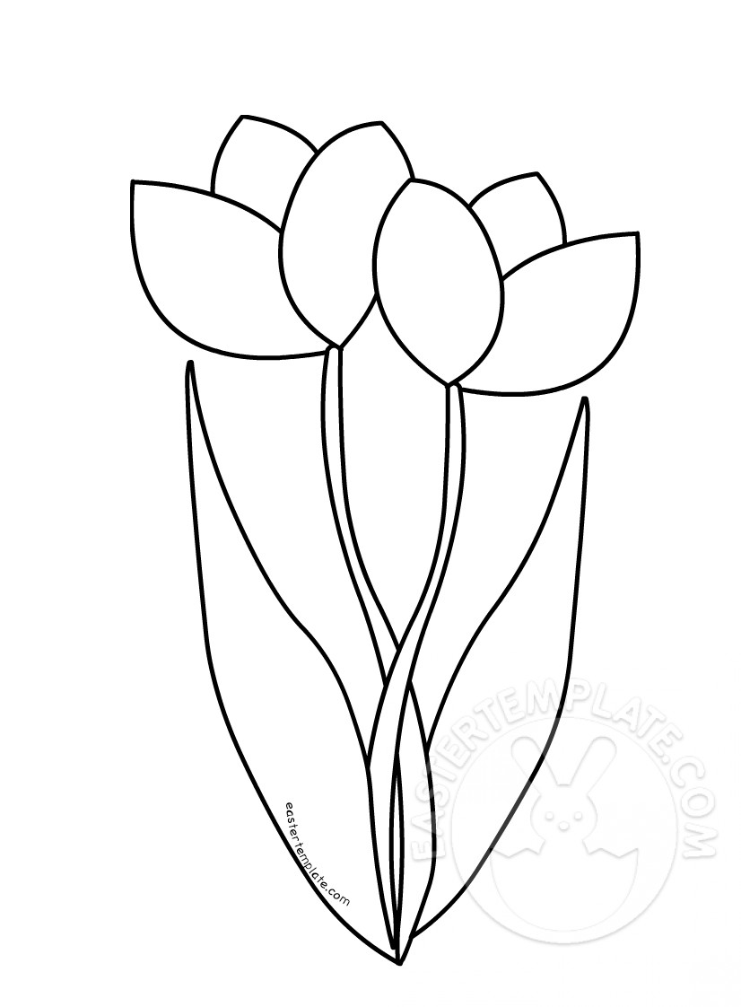 Two tulips coloring page
