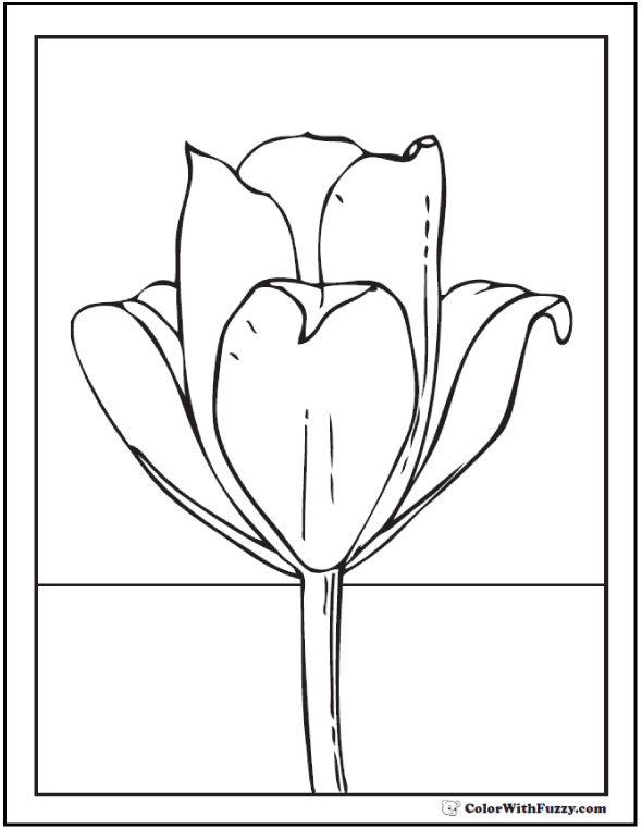 Tulip flower coloring pages pdf printables