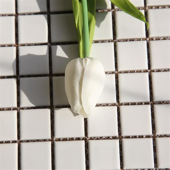 Pu real touch tulipanes crema flores de tulipãn blanco para bodas suministros de flores de novia flores de ramo mw